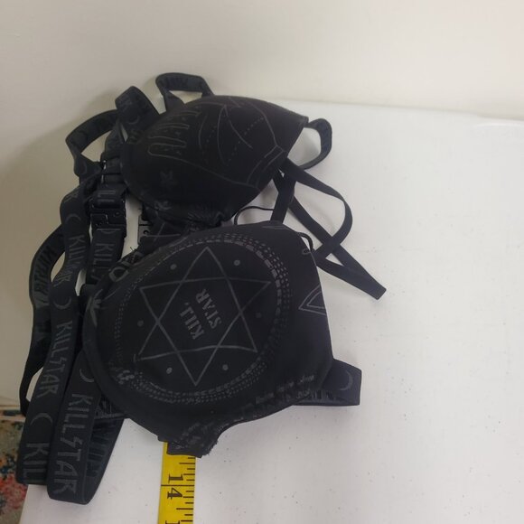 Killstar Womens Strappy Festival Bra Size XL Black Whimsigoth Devilcore Witchy - Picture 6 of 9